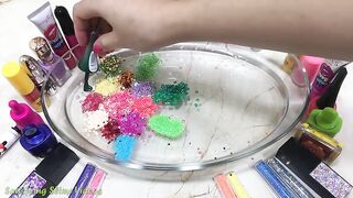 Mixing Makeup and Glitter into Clear slime | Slimesmoothie | Satisfying Slime Video