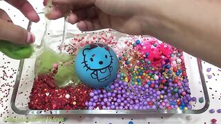 MIXING RANDOM THINGS INTO CLEAR SLIME !! SLIMESMOOTHIE! SATISFYING SLIME VIDEO !