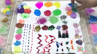 MIXING RANDOM THINGS INTO GLOSSY SLIME!! SLIMESMOOTHIE! SATISFYING SLIME VIDEO !