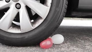 Crushing Crunchy things by Car ASMR | BATH BOMBS - FLORAL FOAMS(WET, DRY and FROZEN)!
