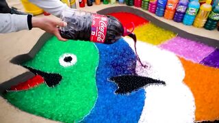 How to make Rainbow Mahi Mahi Fish with Orbeez, Big Chupa Chups, Coca-Cola vs Mentos & Popular Sodas