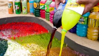 How to make Rainbow Mahi Mahi Fish with Orbeez, Big Chupa Chups, Coca-Cola vs Mentos & Popular Sodas