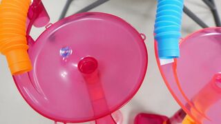 Pop Tube Marble Run Race ASMR # In The Air - Creative Healing Sound Simple Machine DIY Build