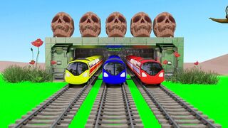 Train Thomas Rainbow Colors 3D Railroad Crossing Animation