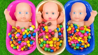 3 Minutes Satisfying ASMR | Mixing Skittles Candy in 3