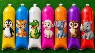FINDING Animals: Cow, Goat, Elephant, Sheep, Lion, Giraffe, Tiger, T-Rex, Whale & Panda | Mystery Ice Pack Unboxing