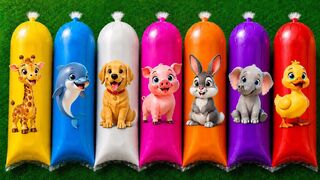 FINDING Animals: Cow, Turtle, Buffalo, T-Rex, Lion, Horse, Deer, Giraffe, Elephant & Whale | Mystery Ice Pack Unboxing