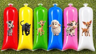 FINDING Animals: Black Panther, Tiger, Gorilla, Elephant, Giraffe, Puppy, Piglet, Zebra, Deer, Sheep & Cow
