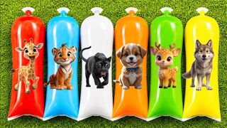 FINDING Animals: Cow, Black Panther, Giraffe, Tiger, Wolf, Sheep, Deer, Gorilla, Elephant, Puppy & Piglet