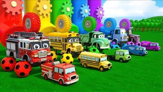 Guess the Wheel Color with Fire Trucks and Buses | Kids Learning Song