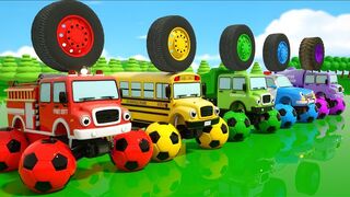 Magical Color Wheels and Vehicle Balls | Learn Colors for Toddlers