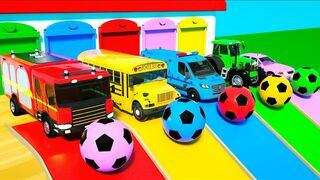 Wheels on the Bus + Bingo Song | Cars in Color Lake | Baby Nursery Rhymes & Kids Songs