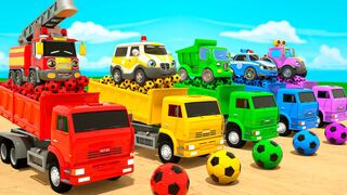 Rainbow Cars Learn Colors with Fun Vehicles
