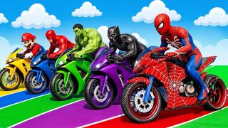 Spider Heroes Ride Rainbow Motorcycles