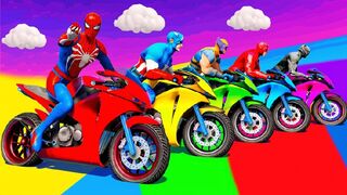 Colorful Superheroes Motorcycle Challenge