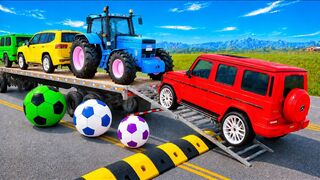 Color Cars Crash into Extreme Obstacles