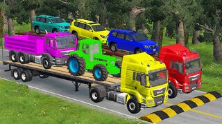 Rainbow Cars Jump and Crash