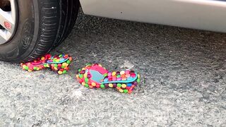 Crushing Crunchy & Soft Things by Car! EXPERIMENT: Car vs Rainbow Toothpaste