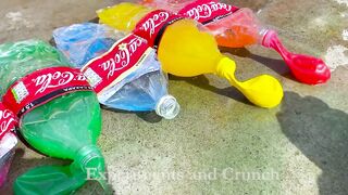 Crushing Crunchy & Soft Things by Car! EXPERIMENT: Car vs Color Coca Cola Balloons