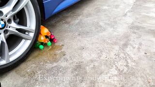 Crushing Crunchy & Soft Things by Car! EXPERIMENT: Car vs Color Coca Cola Balloons