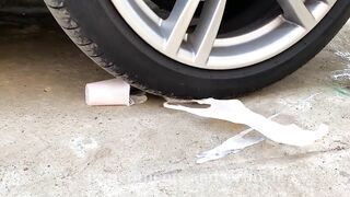 Crushing Crunchy & Soft Things by Car! EXPERIMENT: Car vs Colored Toothpaste