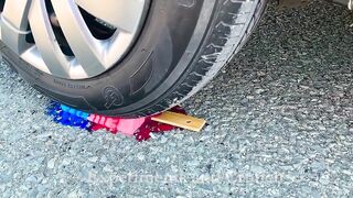 Crushing Crunchy & Soft Things by Car! EXPERIMENT: Car vs Colored Toothpaste