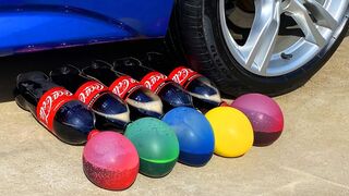 Crushing Crunchy & Soft Things by Car! EXPERIMENT: Car vs Coca Cola Balloons