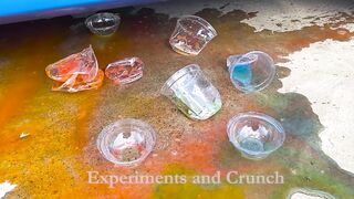 Crushing Crunchy & Soft Things by Car! EXPERIMENT: Car vs Colored Cups