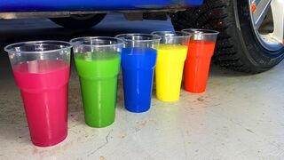 Crushing Crunchy & Soft Things by Car! EXPERIMENT: Car vs Plastic cups with rainbow soda