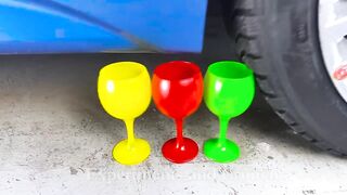 Crushing Crunchy & Soft Things by Car! Experiment Car vs Wine Glasses