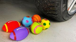 Crushing Crunchy & Soft Things by Car! Experiment Car vs Balls Games