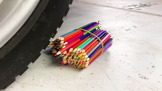 Crushing Crunchy & Soft Things by Car! EXPERIMENT CAR vs Wooden Crayons