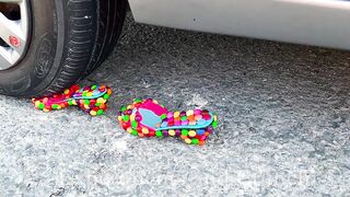 Crushing Crunchy & Soft Things by Car! EXPERIMENT Car vs  Rainbow Markers