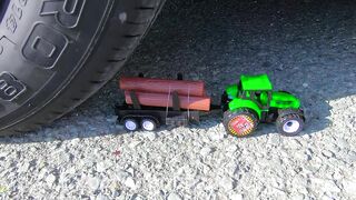 Crushing Crunchy & Soft Things by Car. EXPERIMENT: CAR vs  Green Tractor
