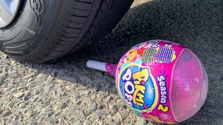 Experiment Car vs giant Chupa Chups. Crushing Crunchy & Soft Things by Car
