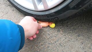 Experiment Car vs asmr Stretch Armstrong! Experiments and Crunch things with car