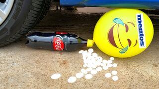 Crushing Crunchy & Soft Things by Car! - EXPERIMENT CAR vs Cola and Mentos in Balloon