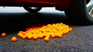 Crushing Crunchy & Soft Things by Car! - EXPERIMENT Cheeseballs vs Car