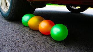 Crushing Crunchy & Soft Things by Car! - EXPERIMENT Water Balloons vs Car