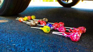 Crushing Crunchy & Soft Things by Car! - EXPERIMENT Lollipops vs Car