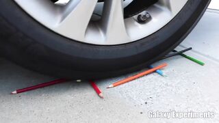 Crushing Crunchy & Soft Things by Car! - EXPERIMENT Rainbow Glue vs Car