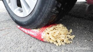Crushing Crunchy & Soft Things by Car! - EXPERIMENT Crushing Highlighters vs Car