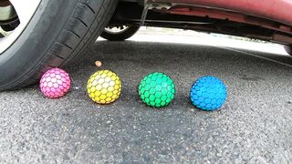 Crushing Crunchy & Soft Things by Car! - EXPERIMENT Stress Balls vs Car