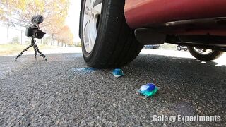 Crushing Crunchy & Soft Things by Car! - EXPERIMENT Car vs Coca Cola, Fanta, Sprite Balloons