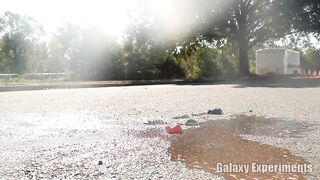 Crushing Crunchy & Soft Things by Car! - EXPERIMENT Car vs Coca Cola, Fanta, Sprite Balloons