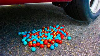 Crushing Crunchy & Soft Things by Car! - EXPERIMENT Paintballs vs Car