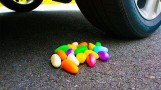 Crushing Crunchy & Soft Things by Car! - EXPERIMENT Easter Candy by Car