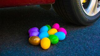 Crushing Crunchy & Soft Things by Car! - EXPERIMENT Easter Eggs vs Car