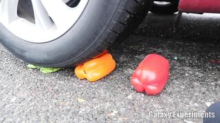 Crushing Crunchy & Soft Things by Car! - EXPERIMENT M&M Containers vs Car