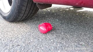 Crushing Crunchy & Soft Things by Car! - EXPERIMENT Rainbow Eggs vs Car